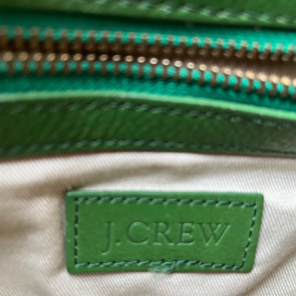 J. Crew Quilted Green Leather Quincy Quilted Hobo Bag Gold Color Hardware - Picture 3 of 9